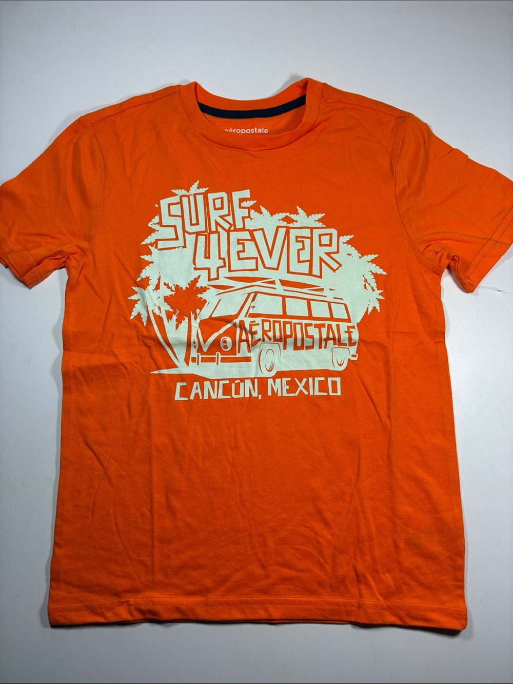 NWOT Aeropostale Kids Orange Tee with White Surf Graphic, size 10